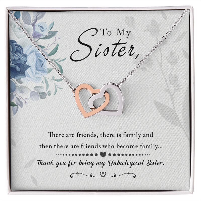 To My Sister - Interlocking Hearts Necklace
